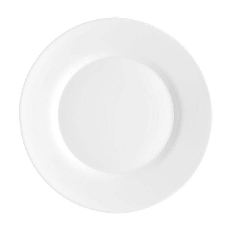 White 25cm Toledo Glass Dinner Plates - Pack of 6 - By Bormioli Rocco