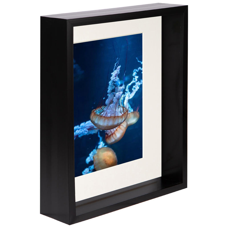 8" x 10" Black 3D Deep Box Photo Frame with 5" x 7" Mount - by Nicola Spring
