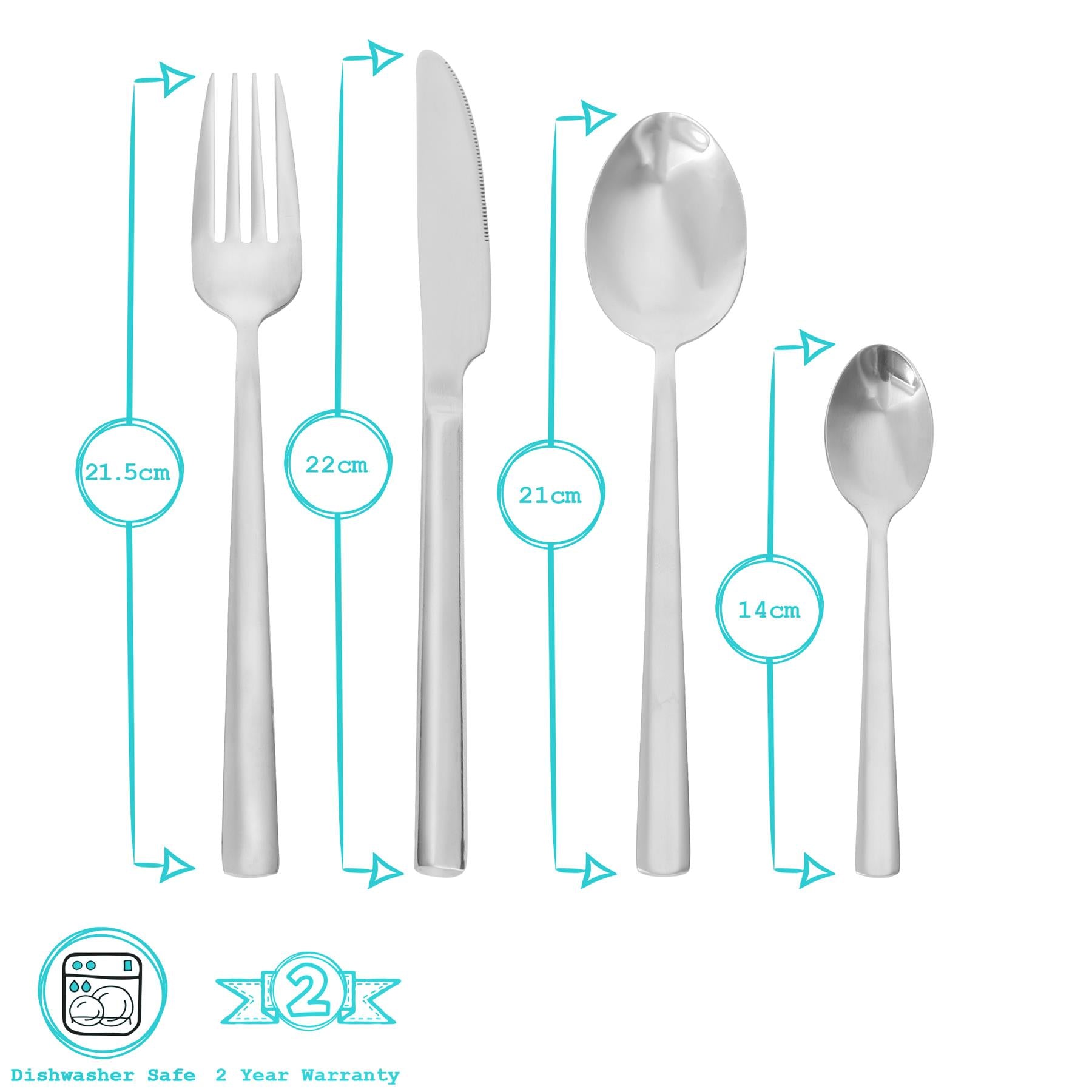 24pc Tondo Stainless Steel Cutlery Set - Pack of Six