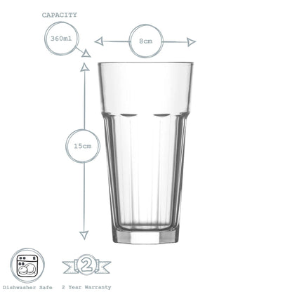 360ml Aras Highball Glasses - Pack of Six