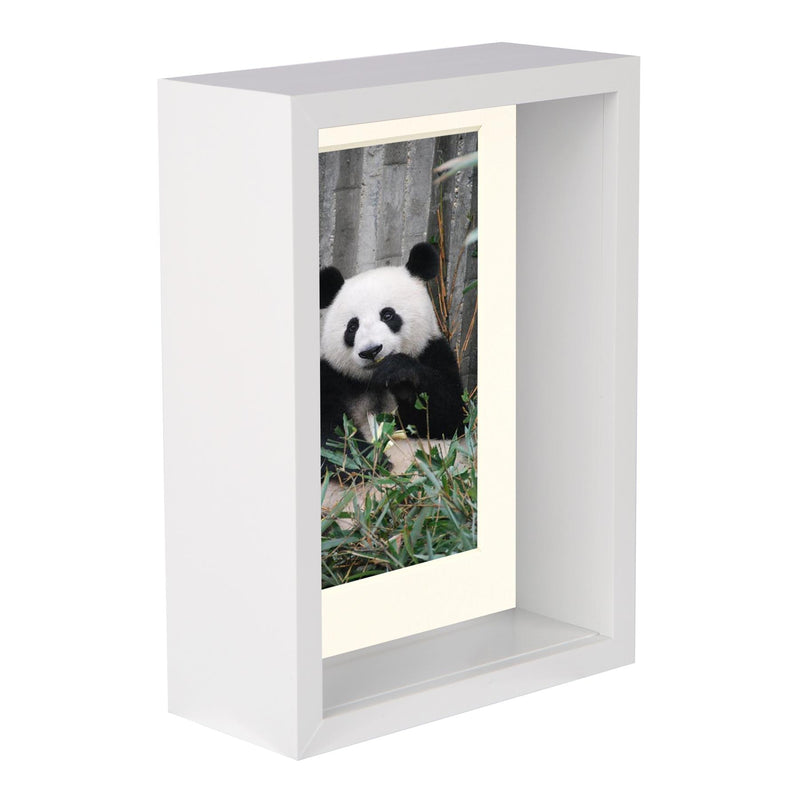 5" x 7" White 3D Deep Box Photo Frame with 4" x 6" Mount - by Nicola Spring