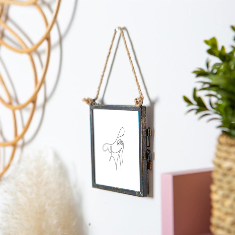 4" x 4" Glass Hanging Photo Frame - By Nicola Spring