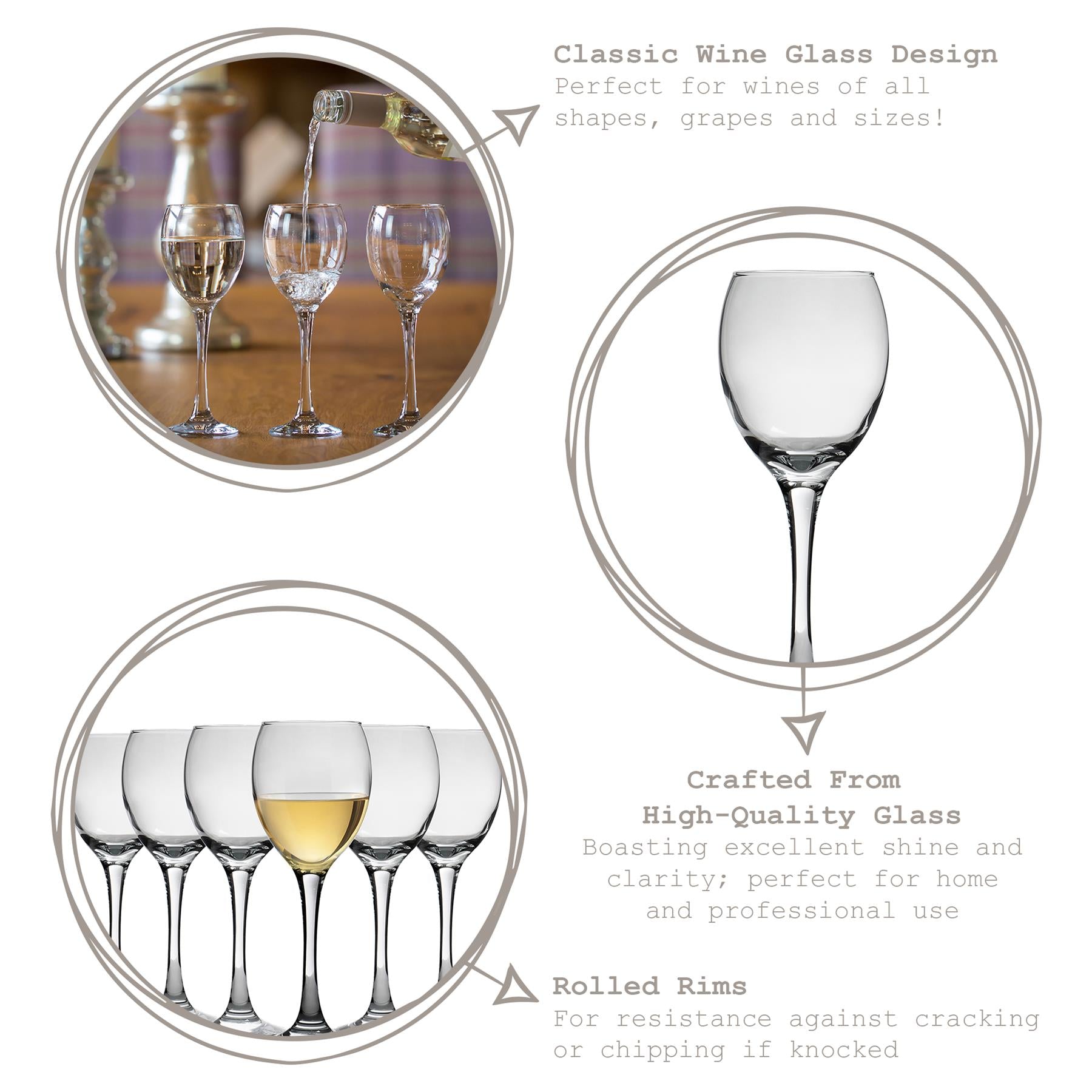 245ml Venue White Wine Glasses - Pack of Six