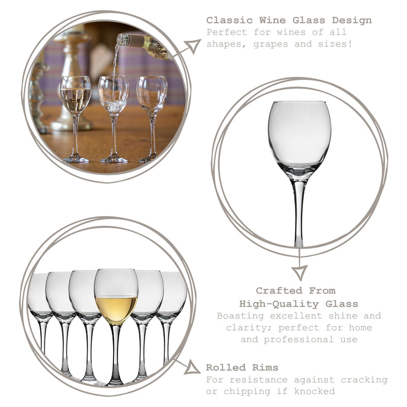 245ml Venue White Wine Glasses - Pack of Six - By LAV
