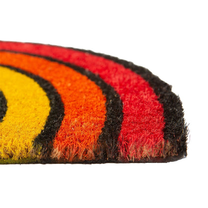 60cm x 40cm Multicoloured Rainbow Coir Half Moon Door Mat