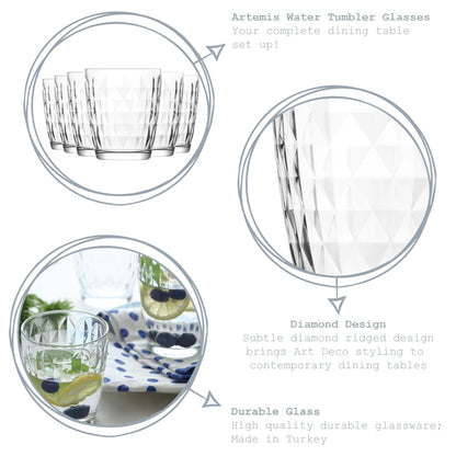 340ml Artemis Water Glasses - Pack of Six