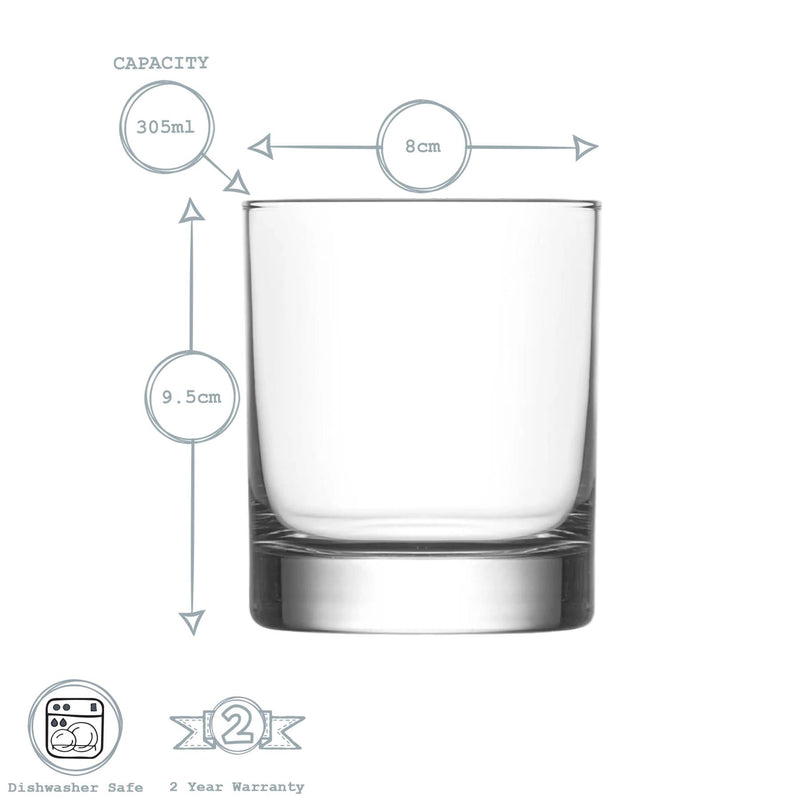 305ml Ada Whisky Glasses - Pack of Six - By LAV