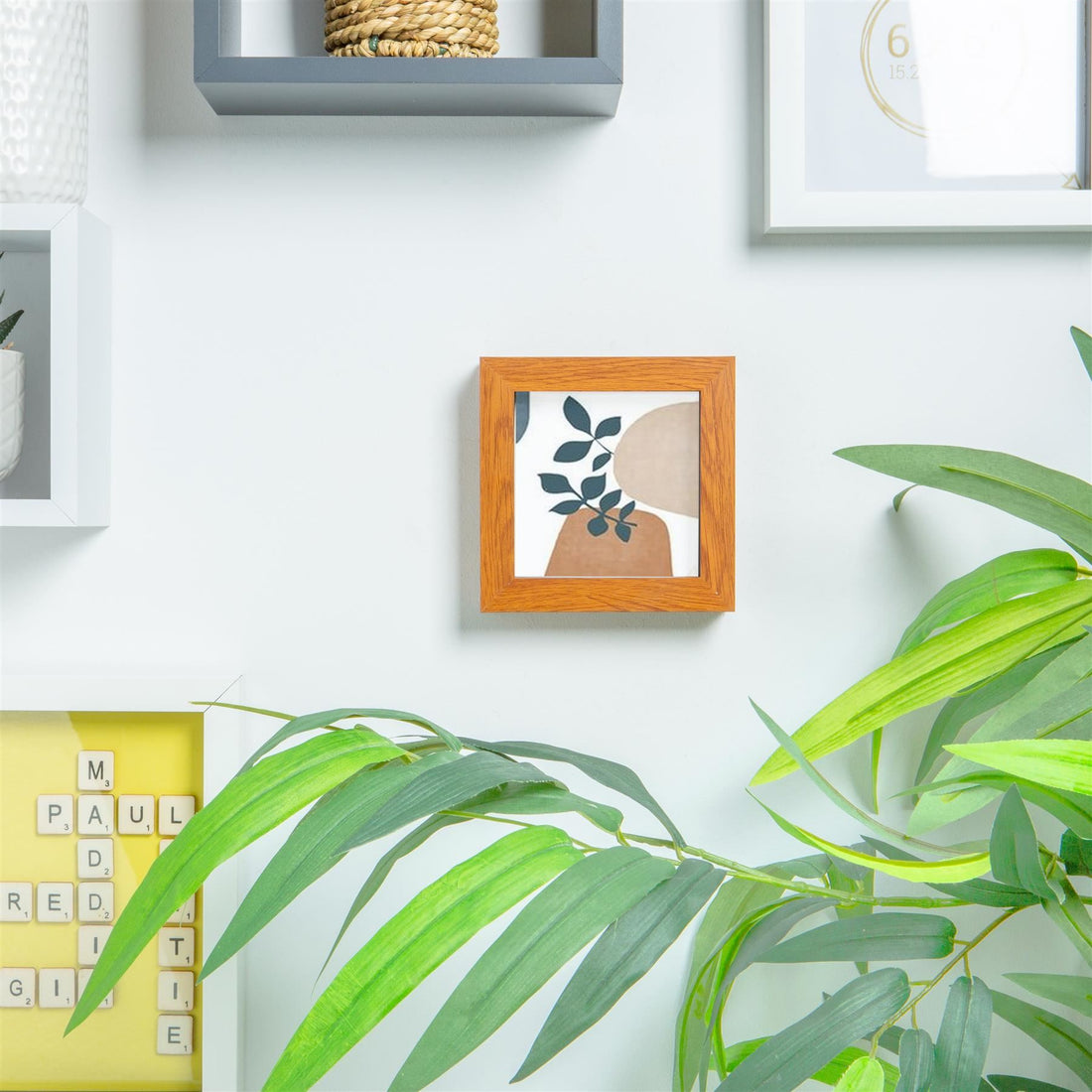 Dark Wood 4" x 4" Shadow Box Photo Frame with Black Spacer