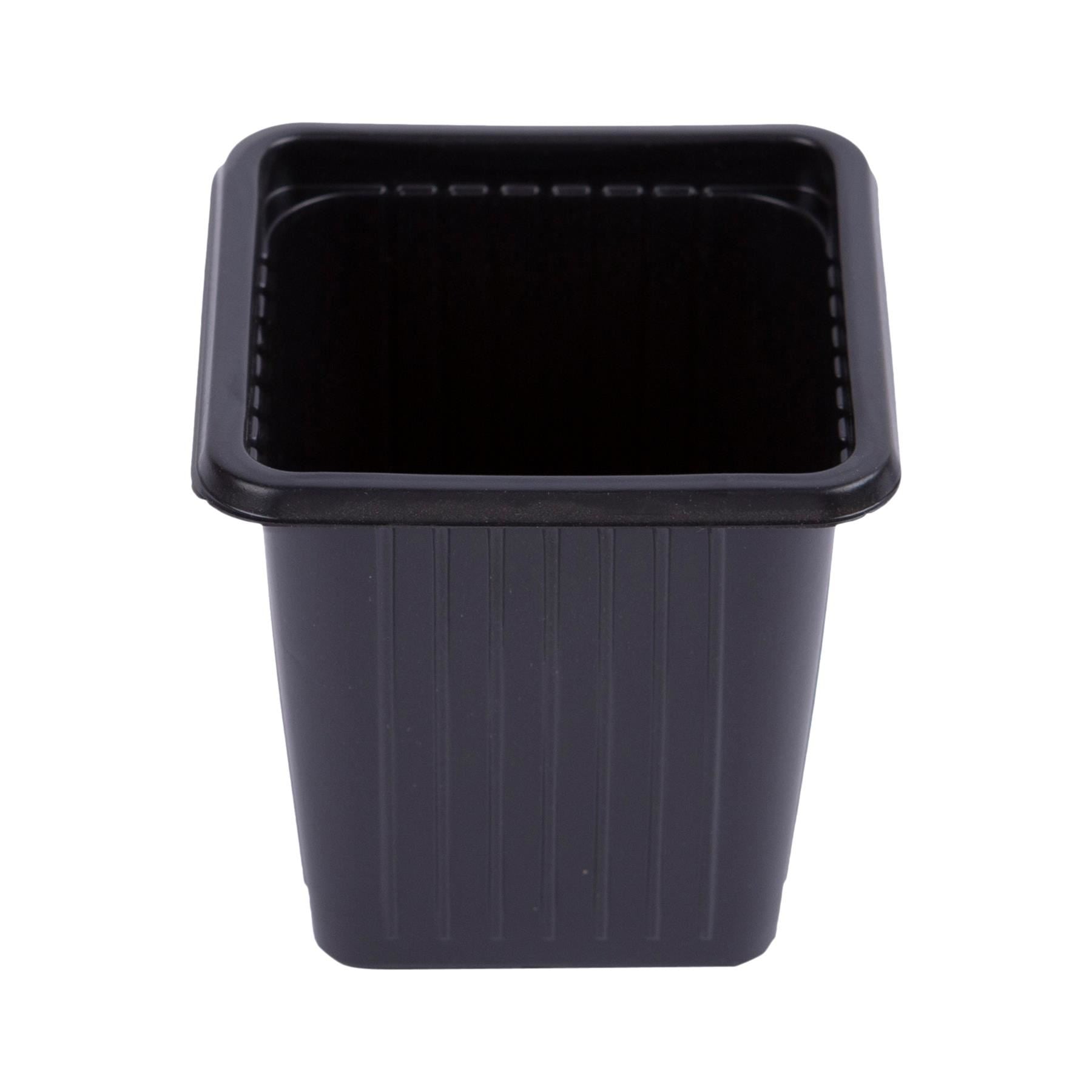 Black Plastic Seed Starting Pots - Pack of 15