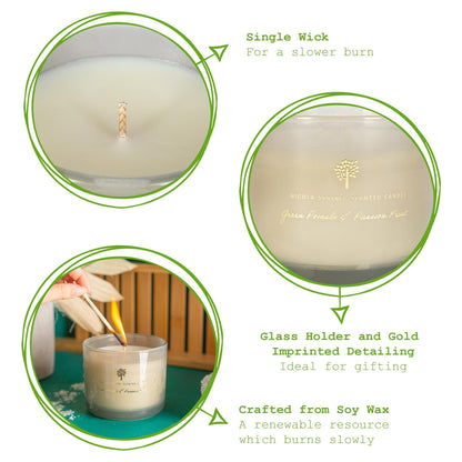 300g Green Pomelo &amp; Passion Fruit Scented Soy Wax Candle