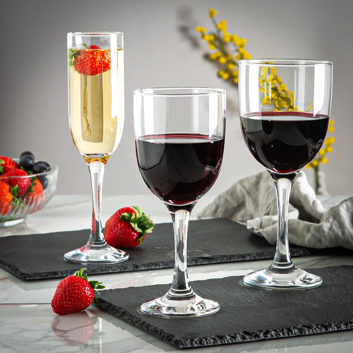 12pc Tokyo Red &amp; White Wine Stemware Set