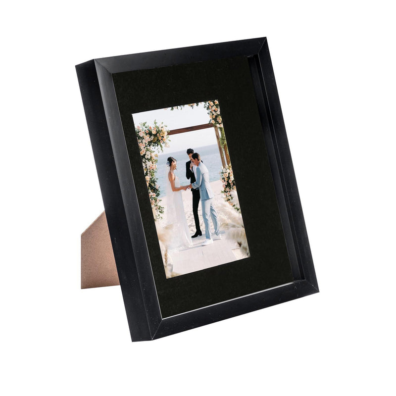8" x 10" Black 3D Box Photo Frame with 4" x 6" Mount - by Nicola Spring