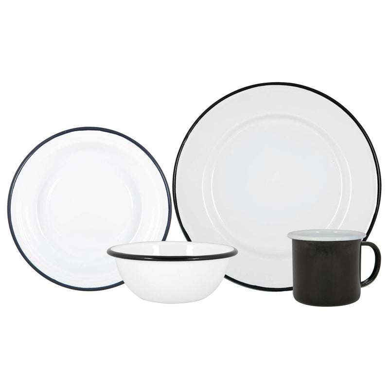 16pc Enamel Dinnerware Set - By Argon Tableware