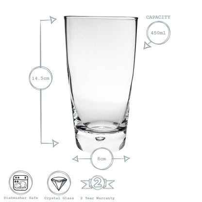 450ml Luna Highball Glasses - Pack of Six