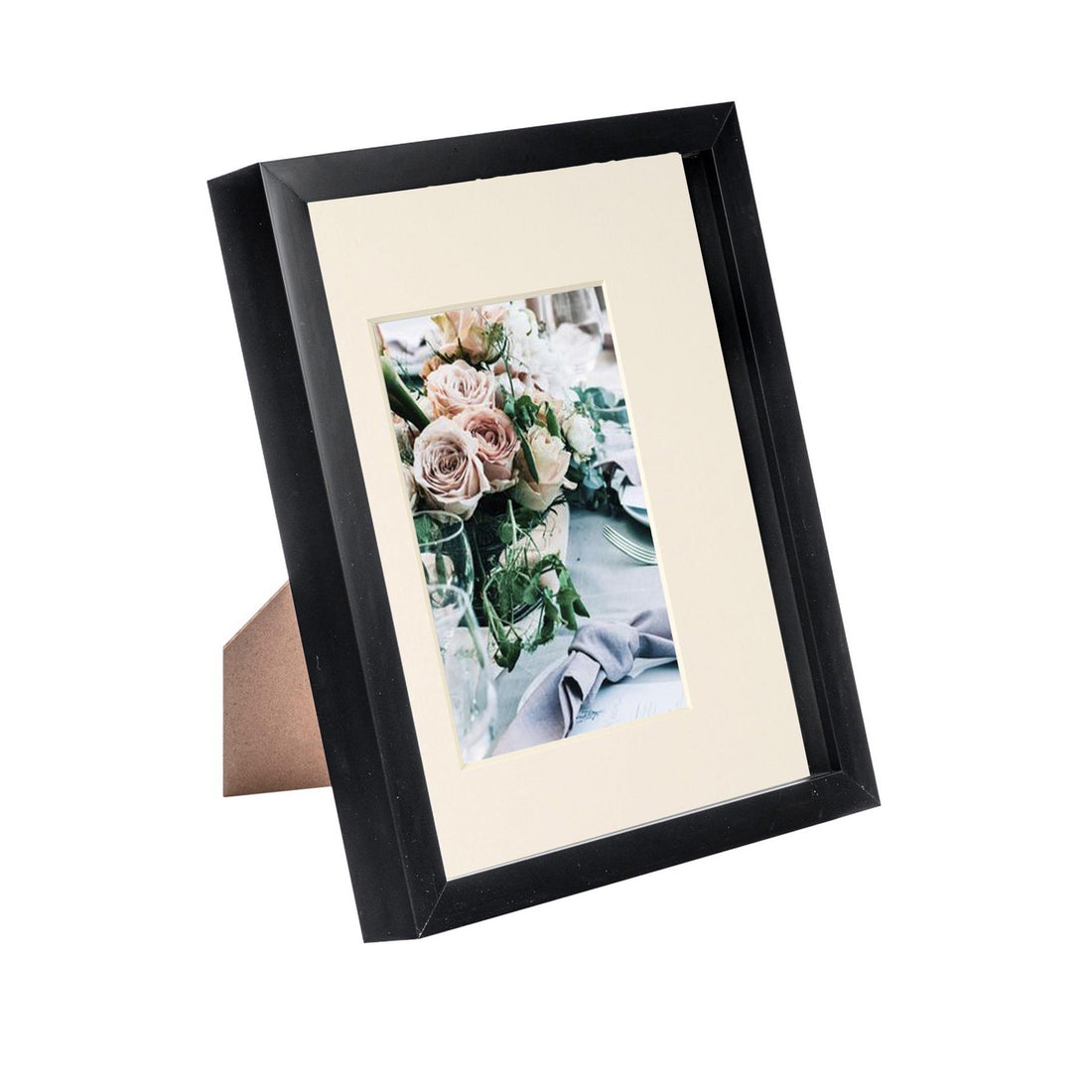 Black 8" x 10" Shadow Box Photo Frame with 4" x 6" Ivory Mount