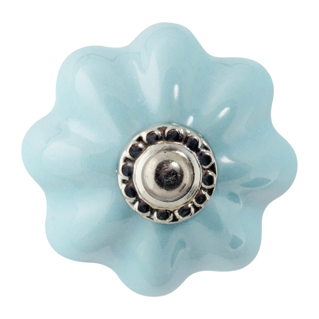 Blue 4.5cm Floral Ceramic Cabinet Knob