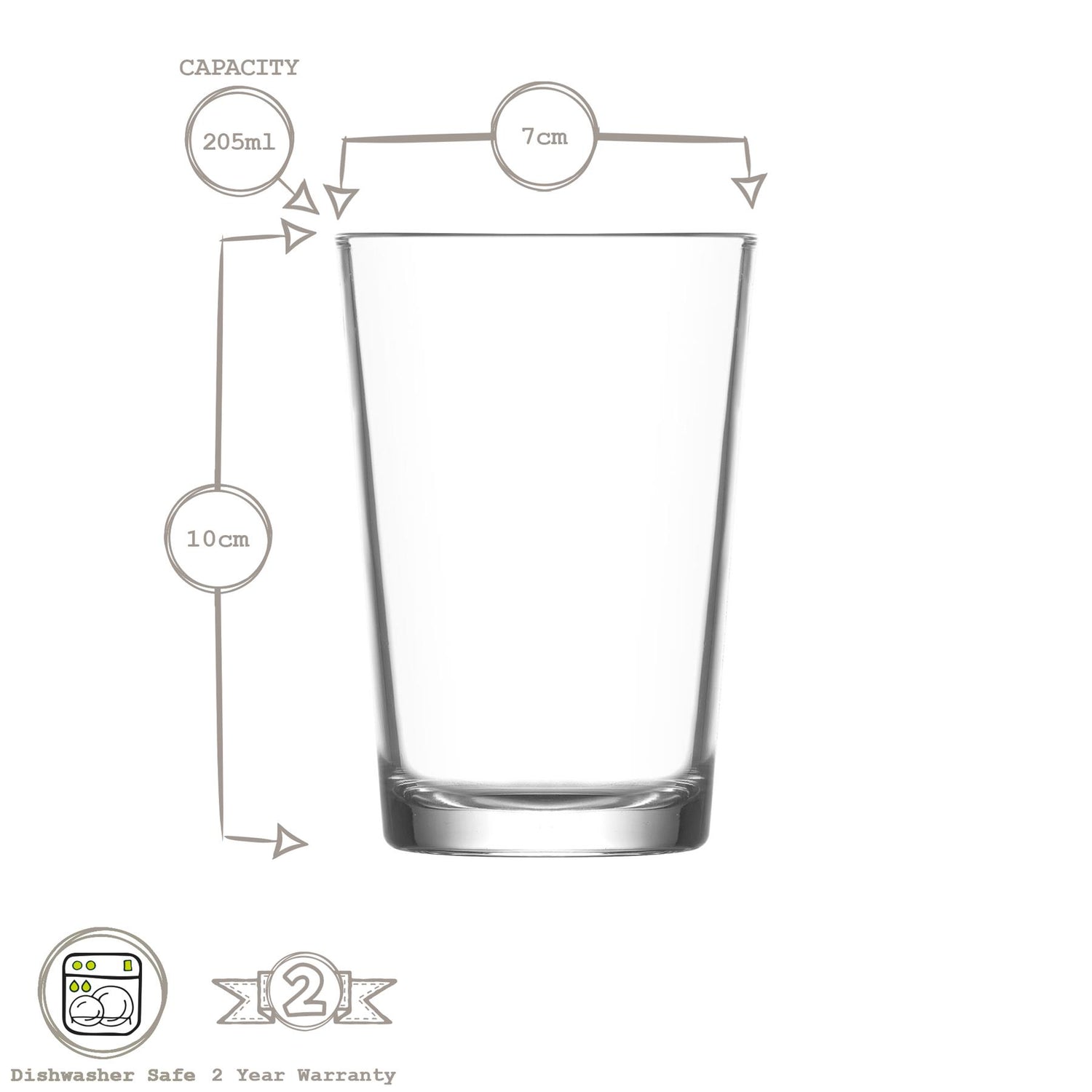 205ml Lara Tumbler Glasses - Pack of Six