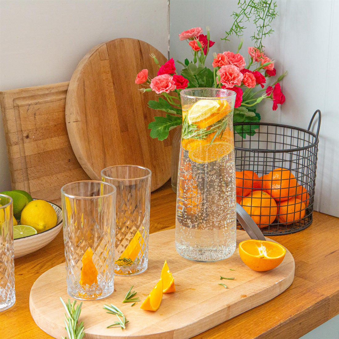 1.2L Vera Glass Carafe with Grey Silicone Lid