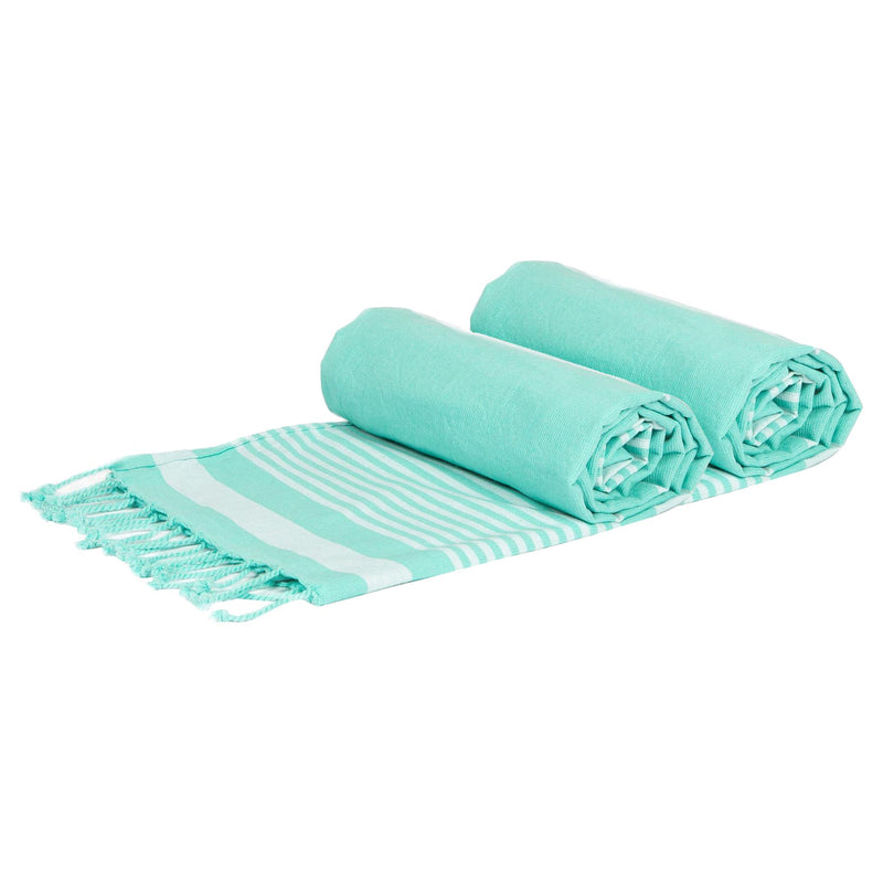 Nicola Spring 2pc Deluxe Turkish Cotton Towels Set - Aqua