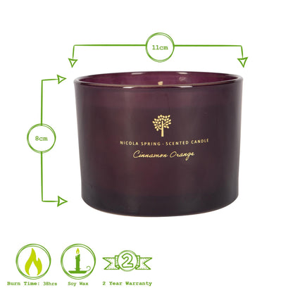 350g Double Wick Cinnamon Orange Scented Soy Wax Candle