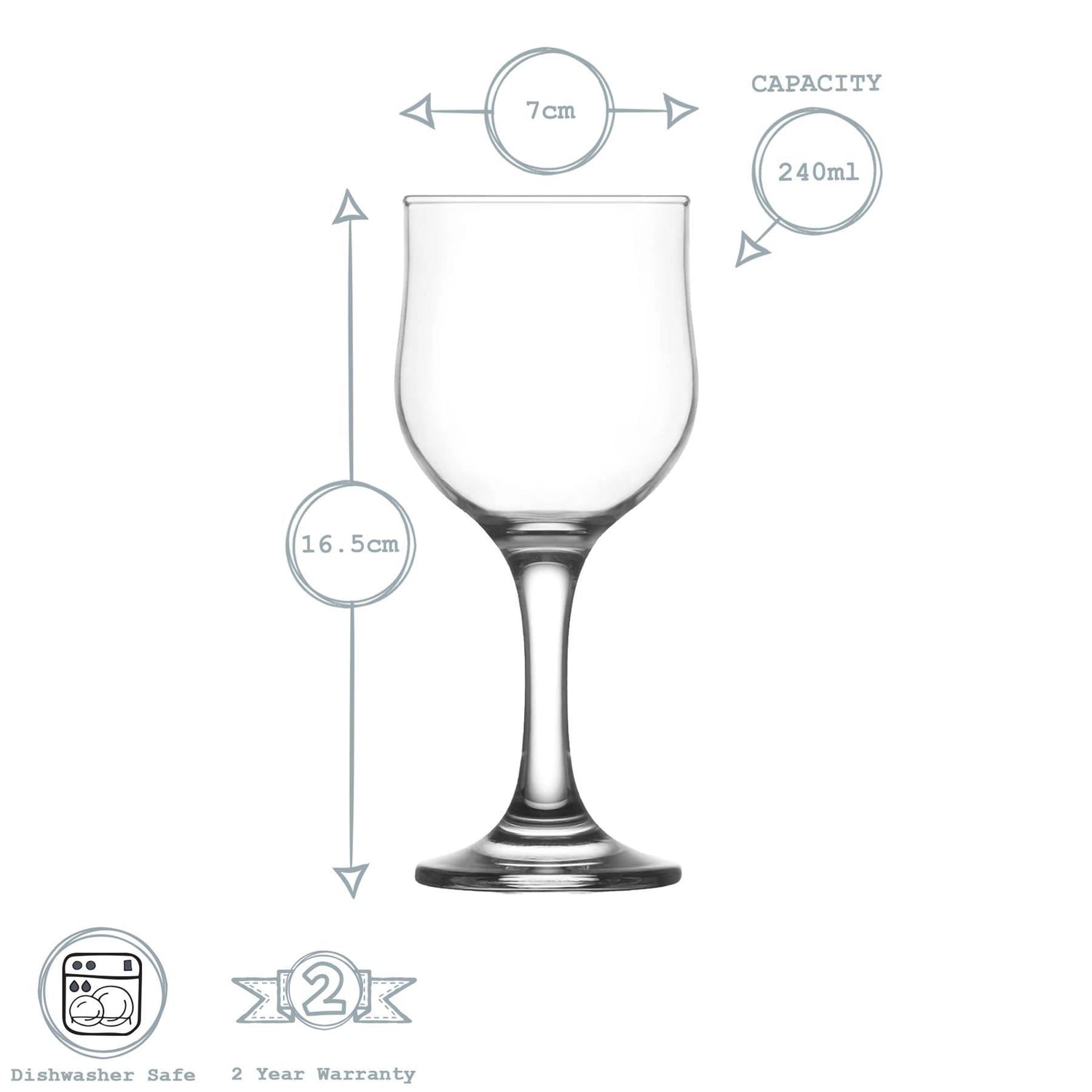 240ml Nevakar Wine Glasses - Pack of Six