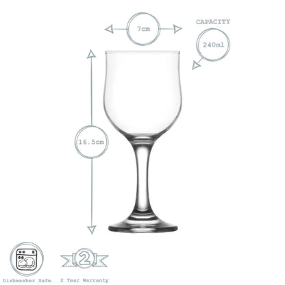 240ml Nevakar Wine Glasses - Pack of Six