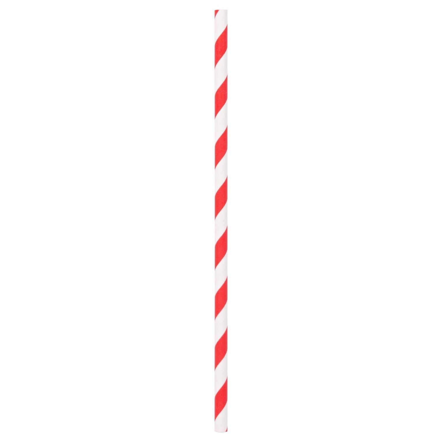 19.5cm Red Stripe Paper Straws - Pack of 40