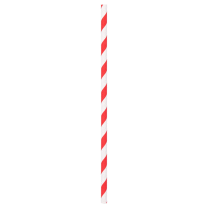 19.5cm Red Stripe Paper Straws - Pack of 40