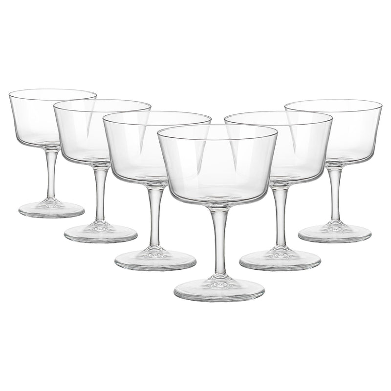 220ml Bartender Novecento Glass Champagne Saucers - Pack of 6 - By Bormioli Rocco
