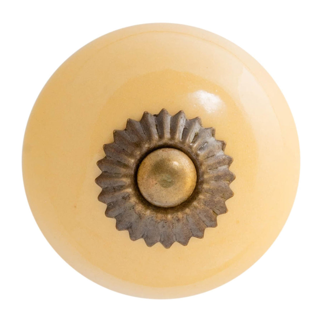 Yellow 4.5cm Round Ceramic Cabinet Knob