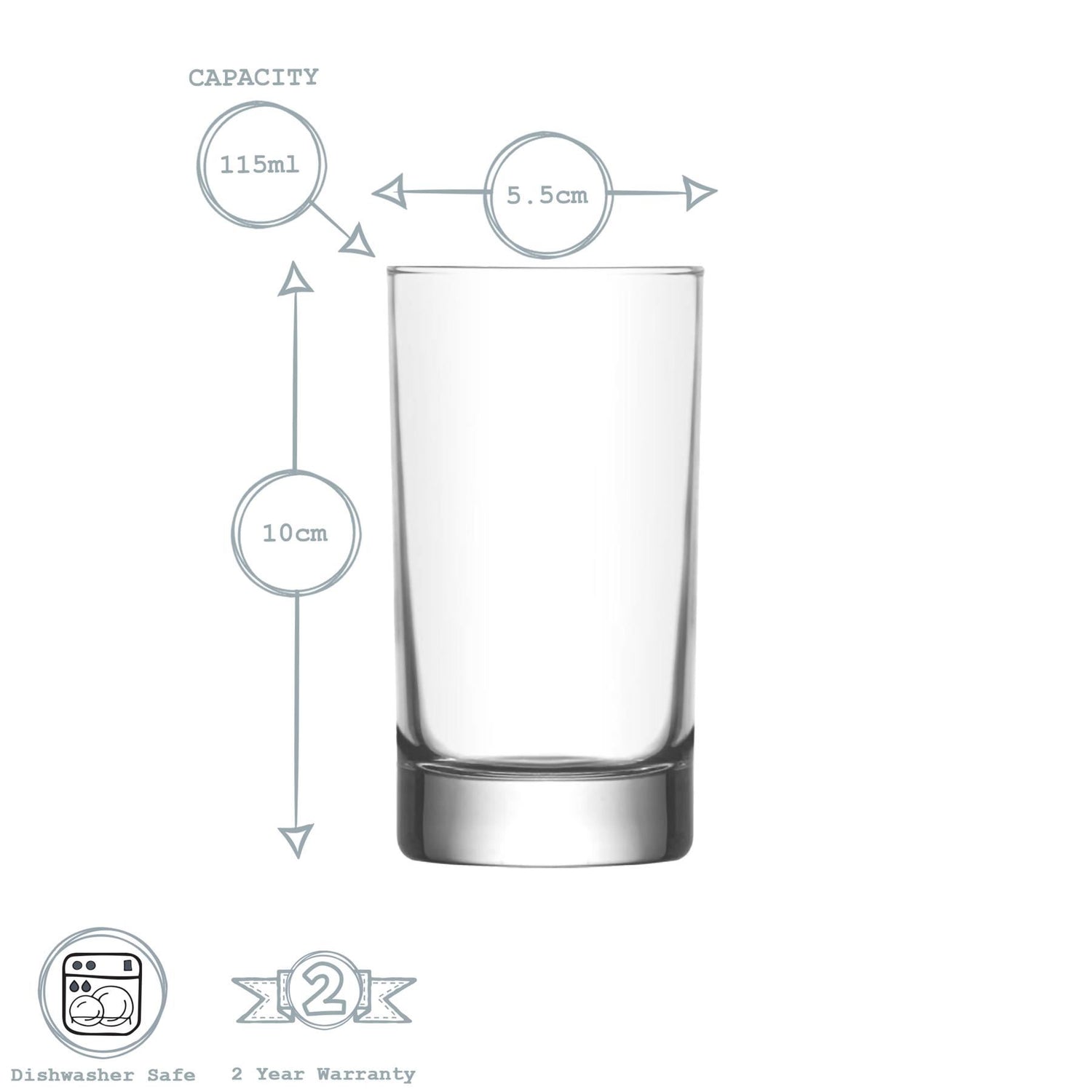 150ml Ada Shot Glasses - Pack of Six