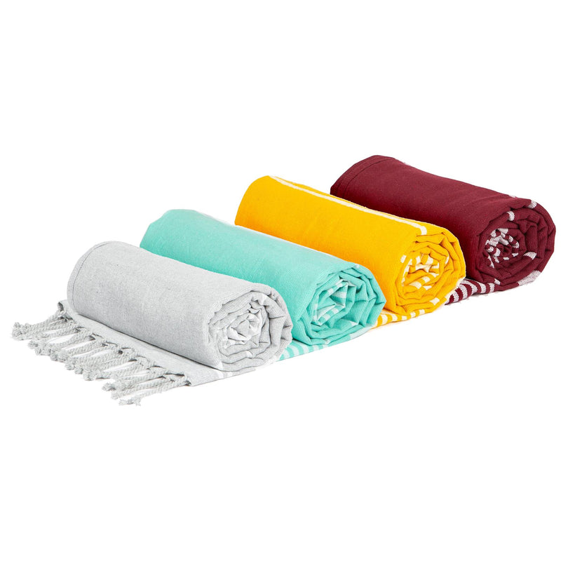 Nicola Spring 4pc Deluxe Turkish Cotton Towels Set - 4 Colours