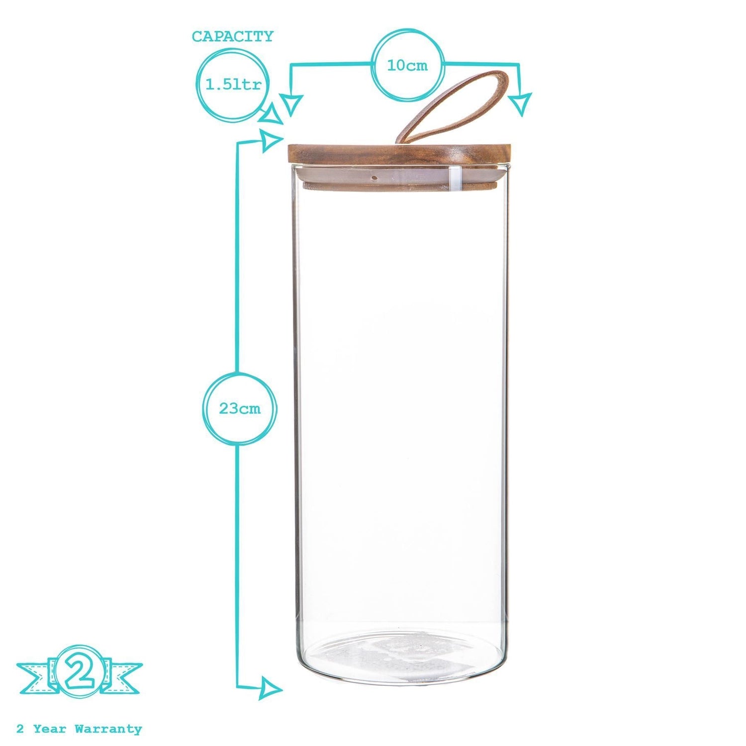 1.5L Wooden Loop Lid Storage Jar