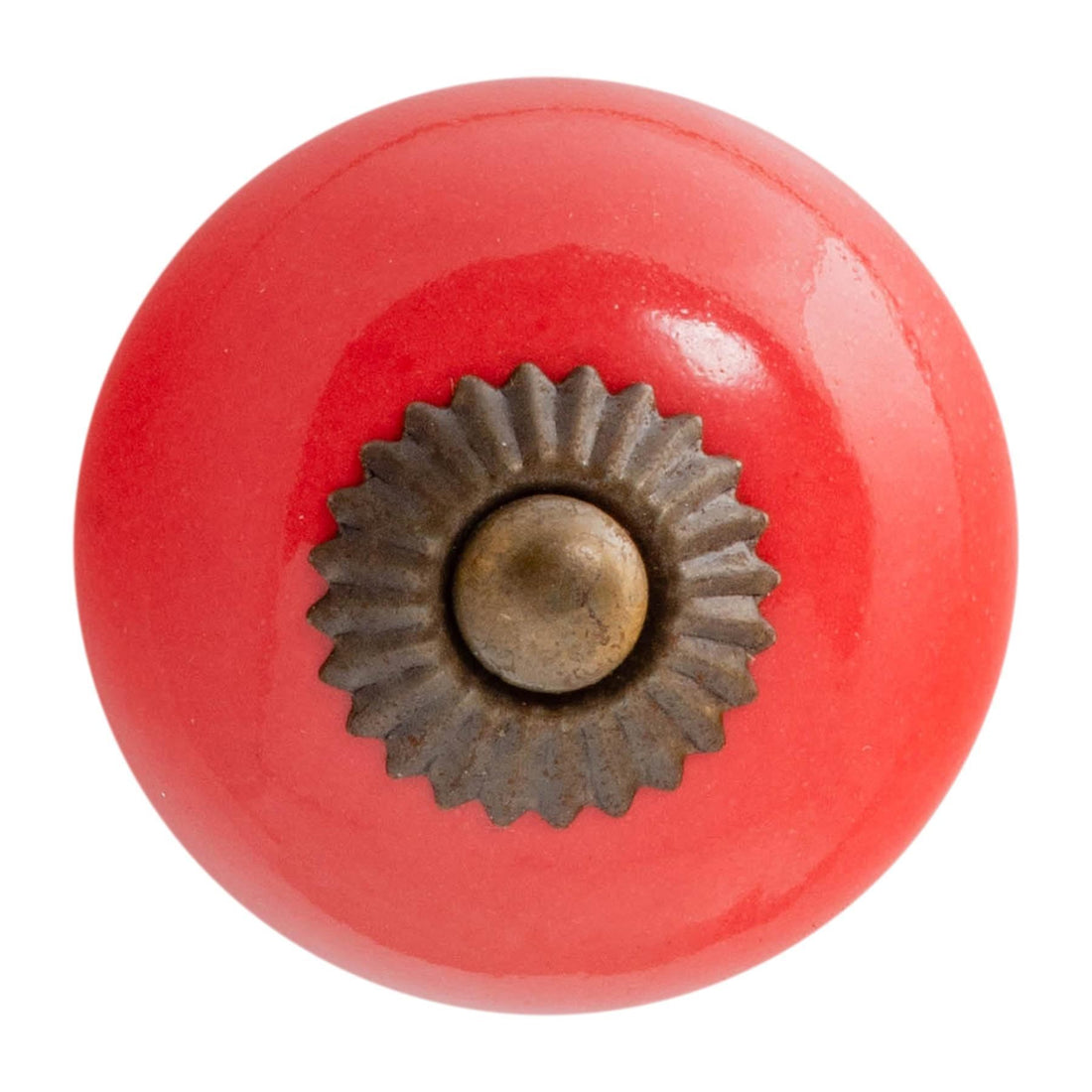 Red 4.5cm Round Ceramic Cabinet Knob