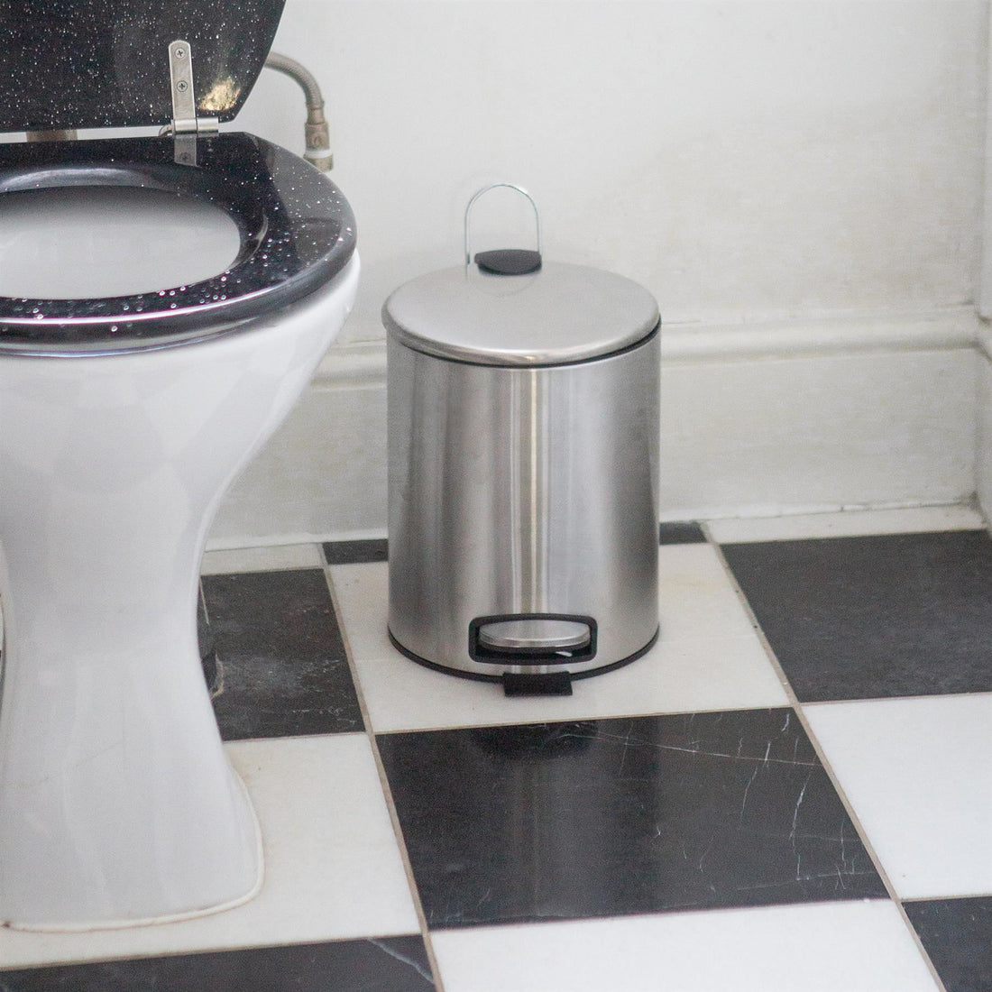 5L Round Stainless Steel Pedal Bin - Brushed