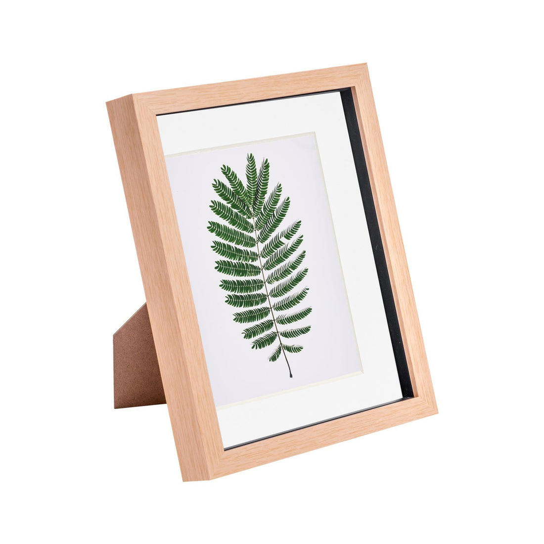 Light Wood 8" x 10" Shadow Box Photo Frame with 5" x 7" White Mount