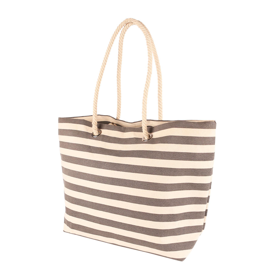 Large Pebble Striped Canvas Beach Tote Bag