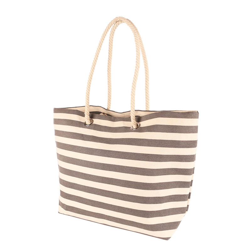 Large Striped Canvas Tote Beach Bag - By Nicola Spring