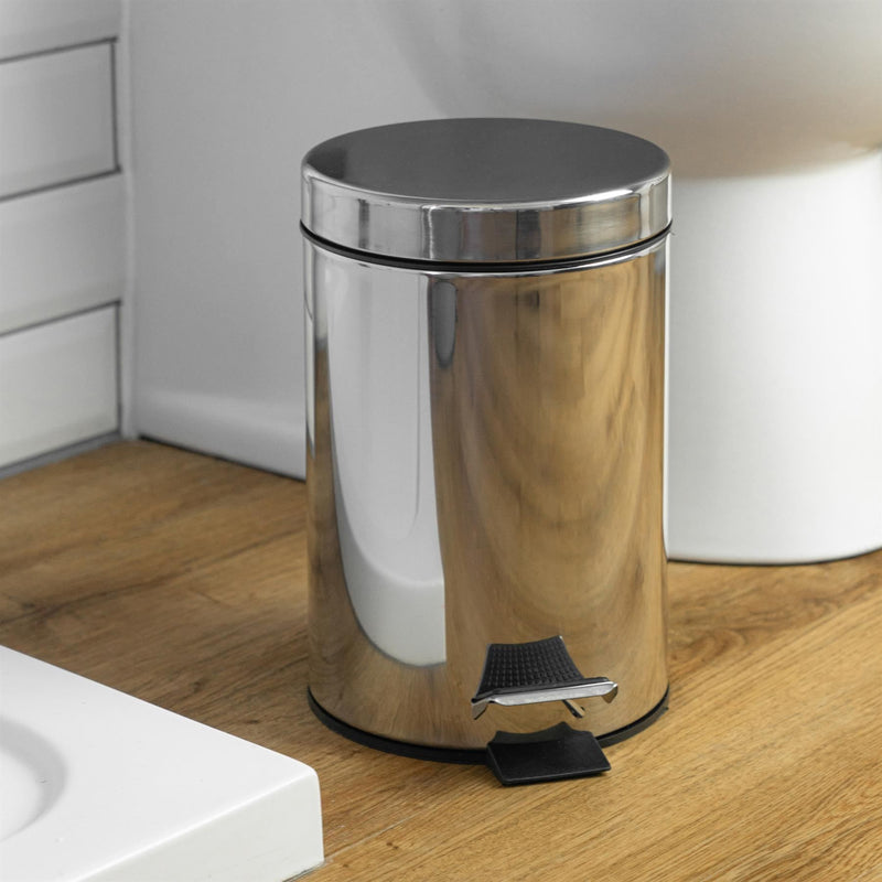 3L Round Stainless Steel Pedal Bin - By Harbour Housewares