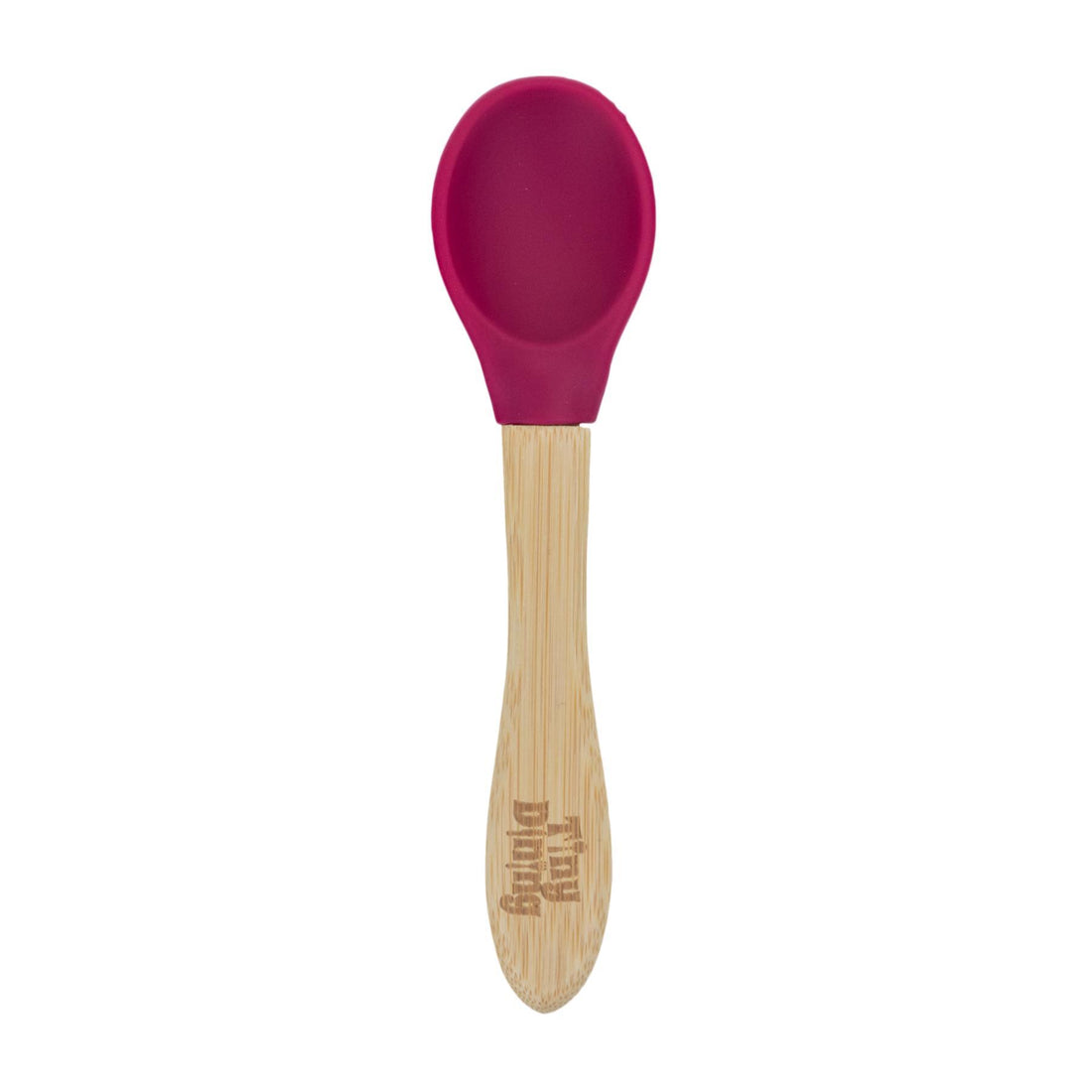 Bamboo Baby Feeding Spoon with Red Silicone Tip