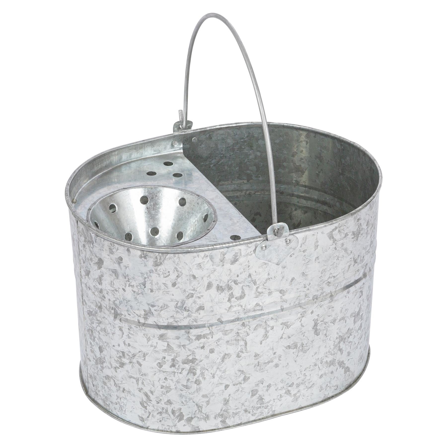 Galvanised Steel Mop Bucket &amp; Wringer - By Ashley