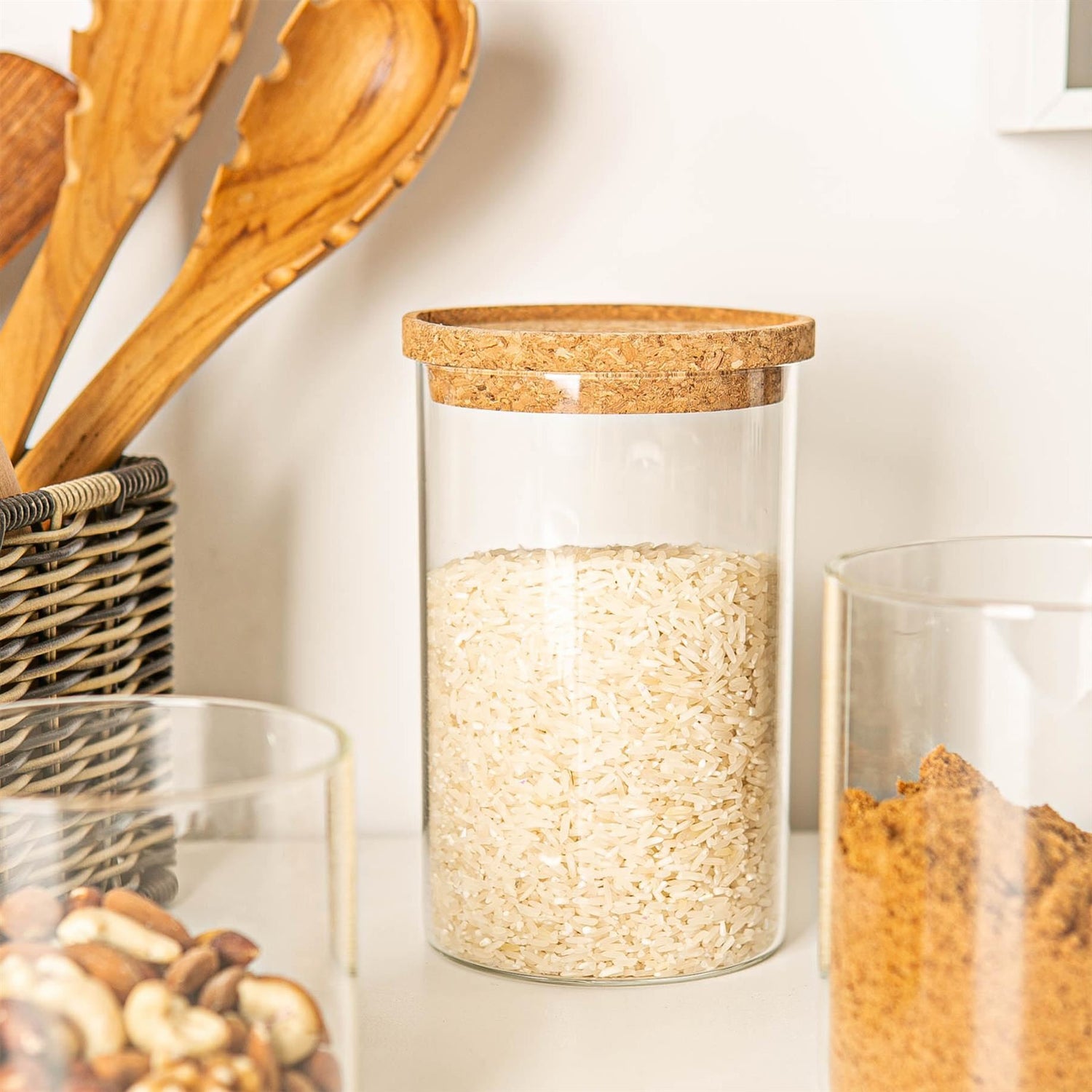 1L Cork Lid Storage Jars - Pack of 3