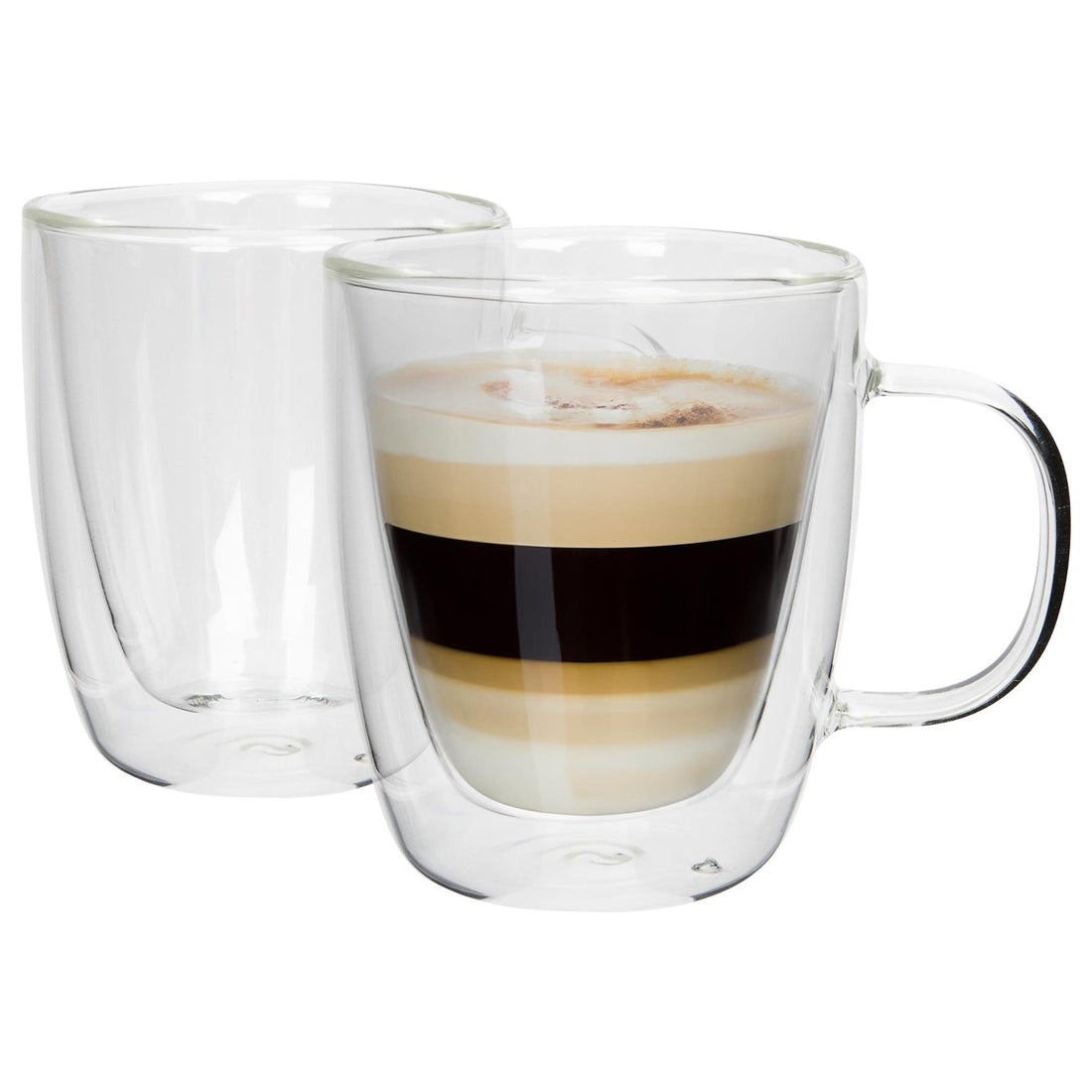 386ml Double-Walled Glass Coffee Cups Set - Pack of 2 - By Rink Drink