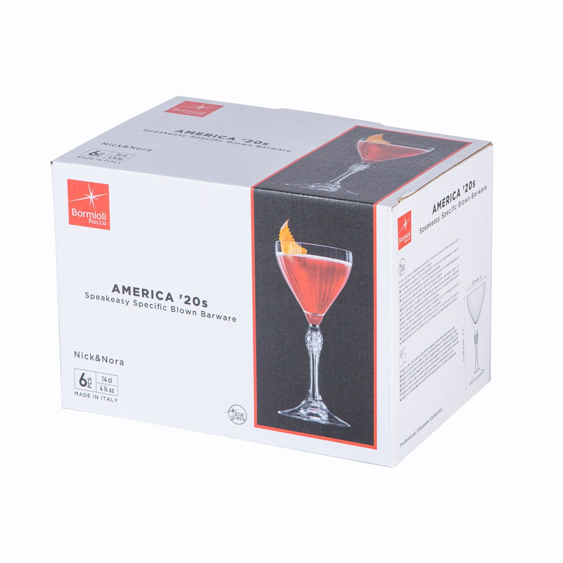 140ml America '20s Nick & Nora Glasses - Pack of 6 - By Bormioli Rocco