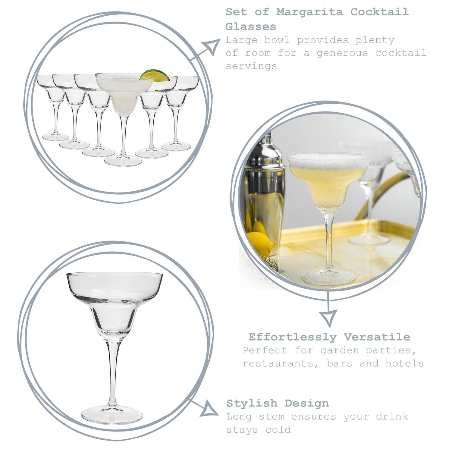 330ml Ypsilon Margarita Glasses - Pack of Six