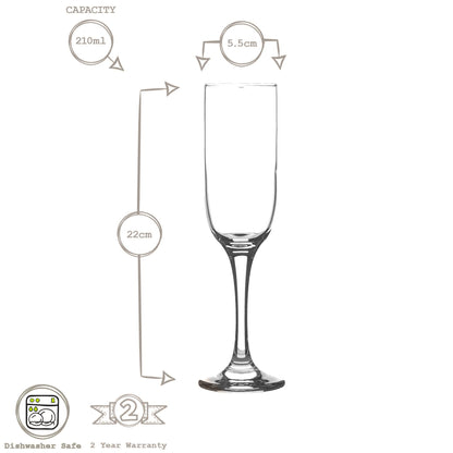 210ml Tokyo Champagne Flutes - Pack of Six