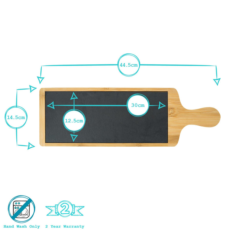 30cm x 12.5cm Bamboo Slate Serving Board - By Argon Tableware