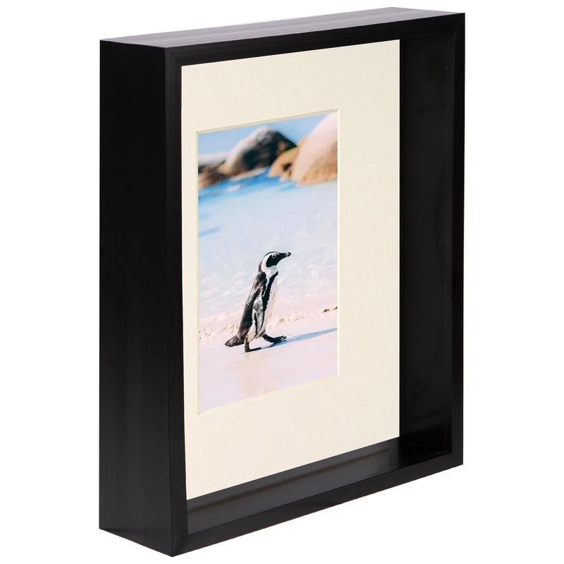 8" x 10" Black 3D Deep Box Photo Frame with 4" x 6" Mount - by Nicola Spring