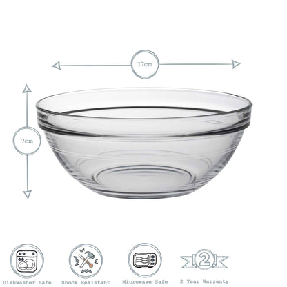 17cm Clear Lys Glass Nesting Mixing Bowl