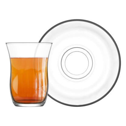 95ml Harman Glass Tea Cups &amp; Saucers - Pack of Six